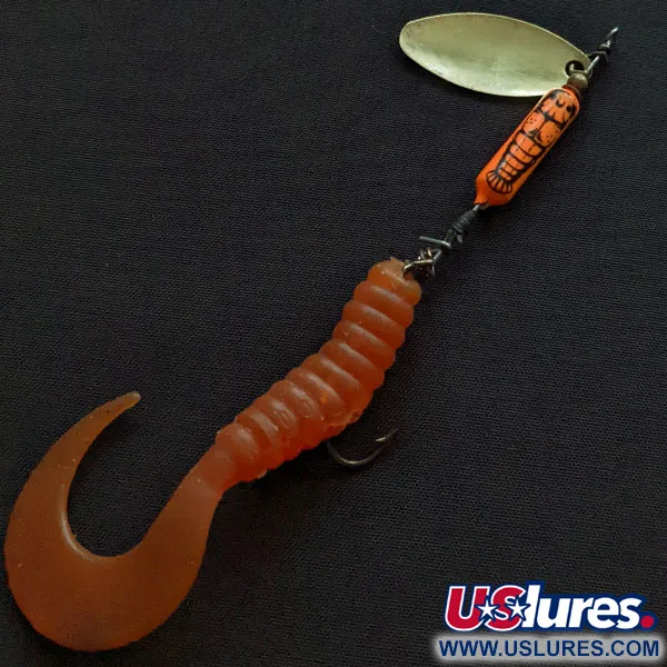 Vintage  Yakima Bait Worden’s Original Rooster Tail, 1/4oz brass/red spinning lure #20548