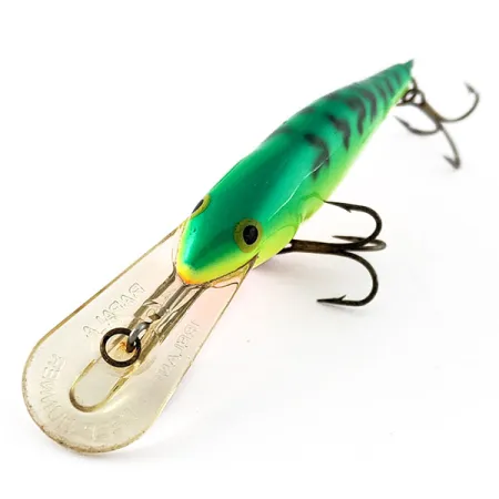 Vintage Rapala Shad Rap Deep Runner 07, 1/4oz Fire tiger fishing lure #20550