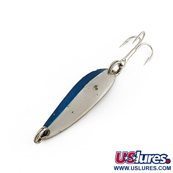 Vintage Acme Fiord Spoon Jr Lightning (50s), 1/8oz nickel/blue fishing spoon  #20564