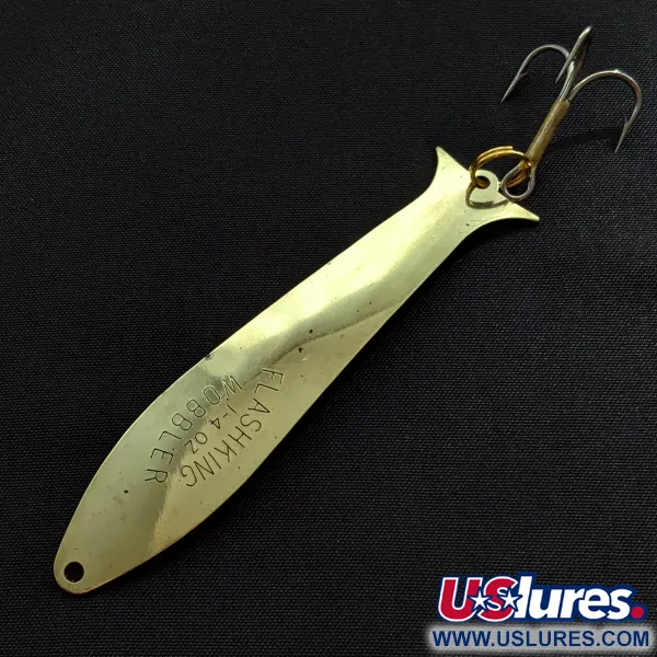 Vintage   Acme Flash-King Wobbler, 1/4oz gold fishing spoon #20584