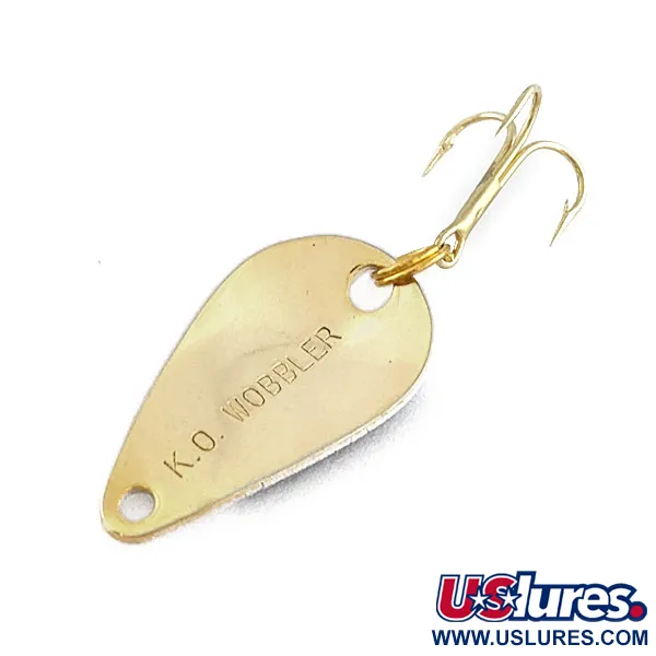 Vintage Acme K.O. Wobbler, 1/8oz black/white/gold fishing spoon #20609