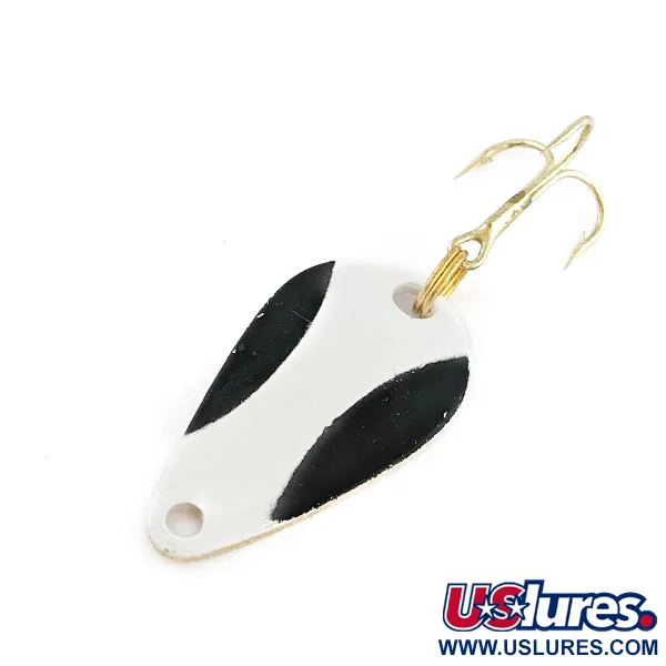 Vintage Acme K.O. Wobbler, 1/8oz black/white/gold fishing spoon #20609