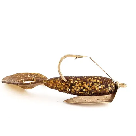 Vintage Big Fish Tackle Bait-Cradle, 1/4oz gold fishing spoon #20624