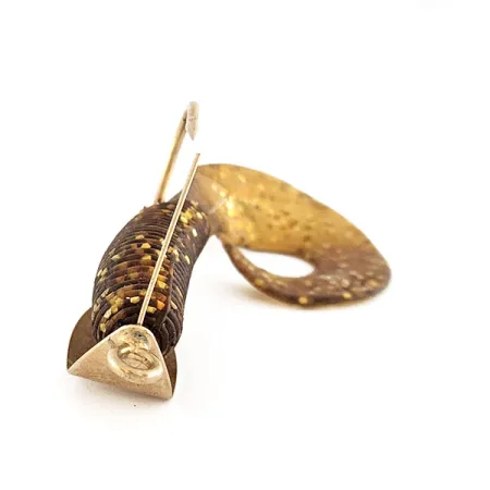 Vintage Big Fish Tackle Bait-Cradle, 1/4oz gold fishing spoon #20624