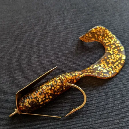 Vintage Big Fish Tackle Bait-Cradle, 1/4oz gold fishing spoon #20624