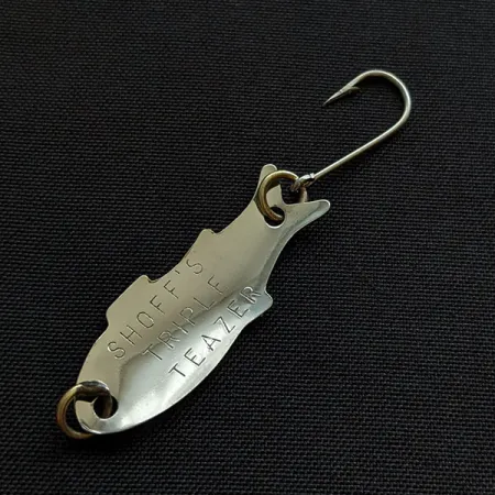 Vintage Shoff's Triple Teazer, 1/32oz nickel fishing spoon #20628