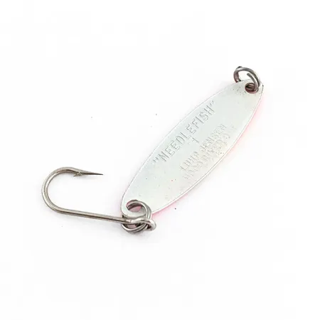 Vintage Luhr Jensen Needlefish 1, 1/16oz white/pink fishing spoon #20630
