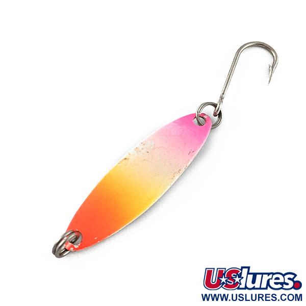 Vintage   Luhr Jensen Needlefish 1, 1/16oz white/pink fishing spoon #20630