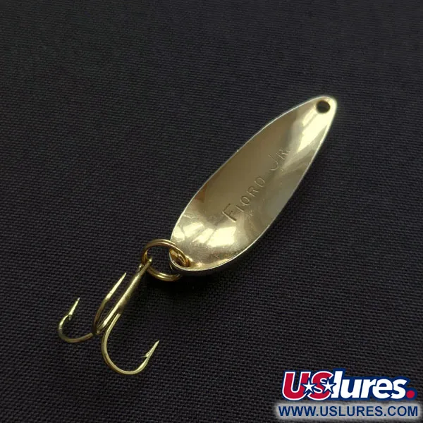 Vintage Acme Fiord Spoon Jr, 1/8oz gold/white fishing spoon #20639