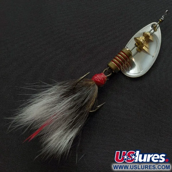 Vintage   Mepps Aglia 3 dressed, 1/4oz silver spinning lure #20648