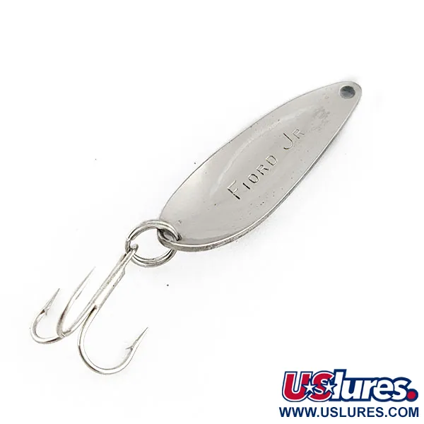 Vintage Acme Fiord Spoon Jr, 1/8oz nickel/white fishing spoon #20652