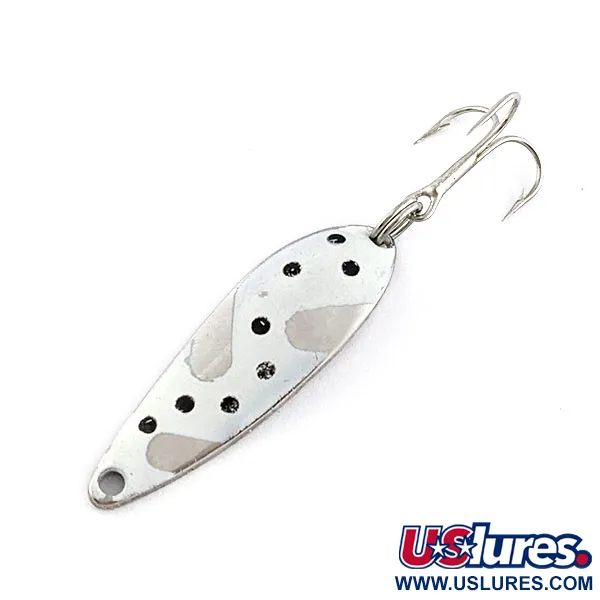 Vintage Acme Fiord Spoon Jr, 1/8oz nickel/white fishing spoon #20652