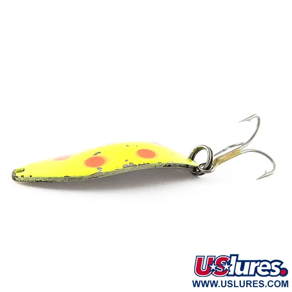 Vintage Seneca Little Cleo (Hula Girl), 2/3oz nickel/yellow/red fishing spoon #20654