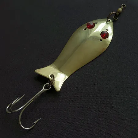 Vintage Hay Tails, 1oz brass/red fishing spoon #20663