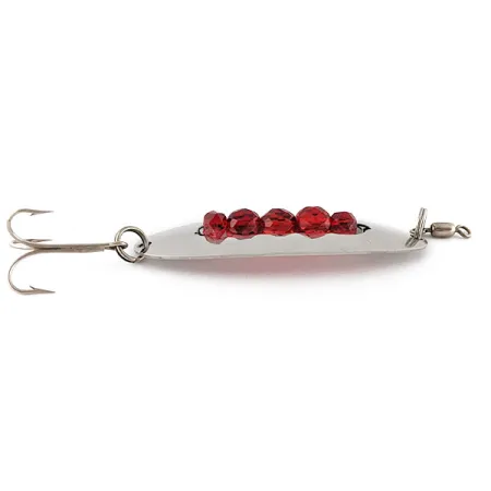Vintage Hex Baits, 3/4oz nickel/red eyes fishing spoon #20665