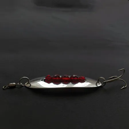 Vintage Hex Baits, 3/4oz nickel/red eyes fishing spoon #20665
