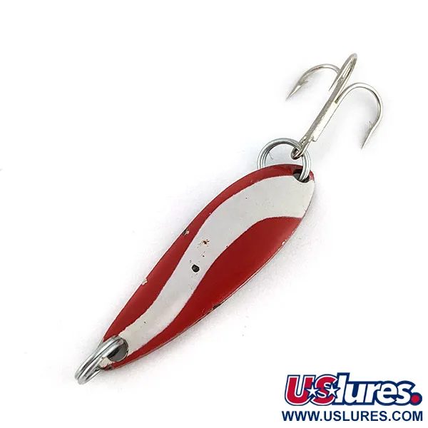 Vintage  Acme Fiord Spoon Jr  Lightning (1950s), 1/8oz nickel/red/white fishing spoon #20668