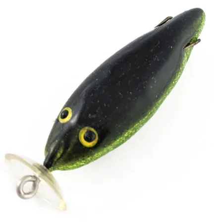 Vintage Mann's Bait  Vintage Mann’s Spitting Shad Weedless ​ Frog  , 1/4oz green glitter fishing lure #20689