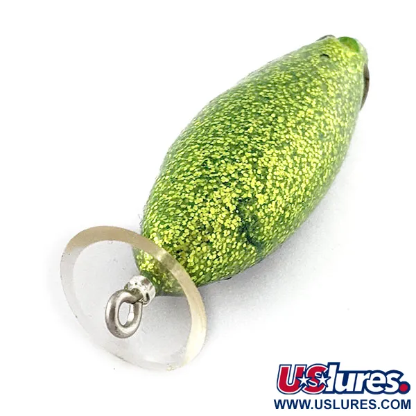 Vintage  Mann's Bait  Vintage Mann’s Spitting Shad Weedless ​ Frog  , 1/4oz green glitter fishing #20689