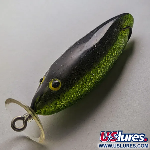 Vintage  Mann's Bait  Vintage Mann’s Spitting Shad Weedless ​ Frog  , 1/4oz green glitter fishing #20689