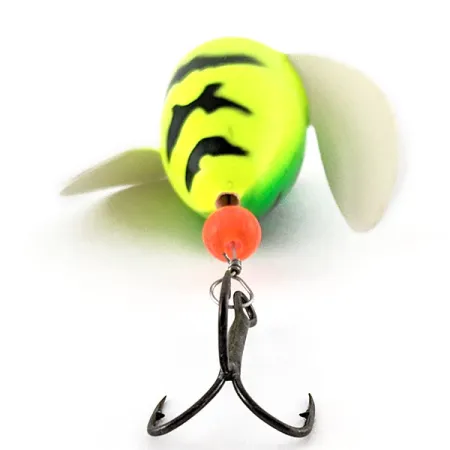 Vintage Yakima Bait Spin-N-Glo, 1/4oz Fire tiger spinning lure #20706