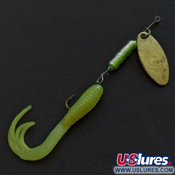 Vintage  Yakima Bait Worden’s Original Rooster Tail, 1/8oz brass spinning lure #20715