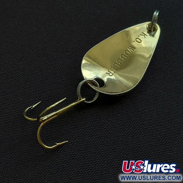 Vintage Acme K.O. Wobbler, 1/8oz gold fishing spoon #20719