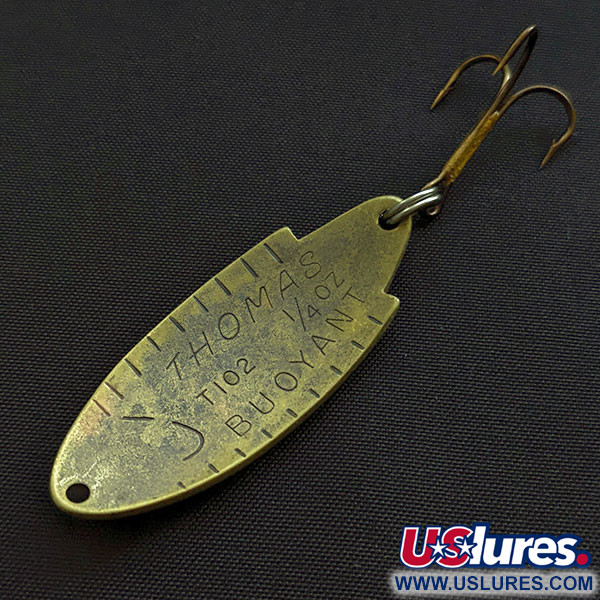 Vintage   Thomas Buoyant, 1/4oz brass fishing spoon #20722