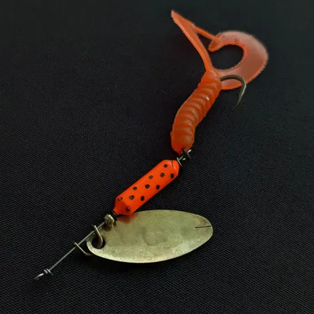 Vintage Yakima Bait Worden’s Original Rooster Tail, 1/8oz brass/red spinning lure #20736