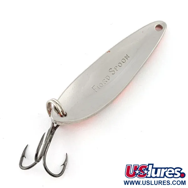 Vintage Acme Fiord Spoon UV, 1/4oz nickel/red UV fishing spoon #20760