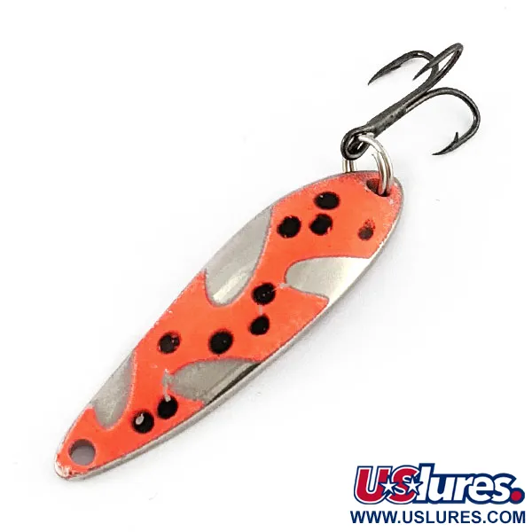 Vintage Acme Fiord Spoon UV, 1/4oz nickel/red UV fishing spoon #20760