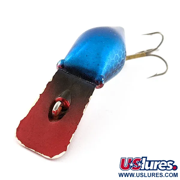 Vintage   Luhr Jensen Hot Shot 35 No Rattle, 1/4oz Silver Blue Pirate fishing lure #20762