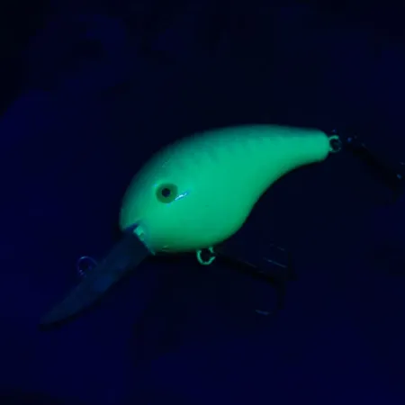 Vintage Strike King 4XD UV, 1/3oz Powder Blue Back Char UV fishing lure #20764