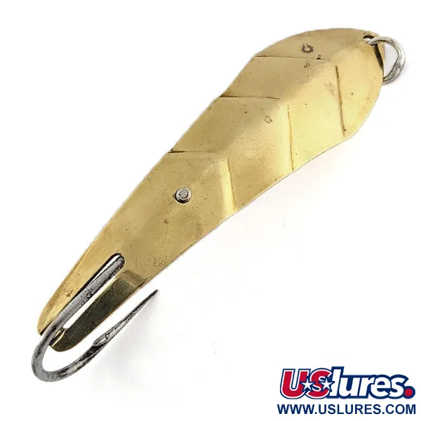 Vintage Luhr Jensen Les Davis Witch Doctor 5 (1960s), 1oz gold fishing spoon #20774