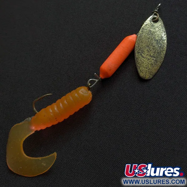 Vintage  Yakima Bait Worden’s Original Rooster Tail, 1/4oz brass/orange spinning lure #20783