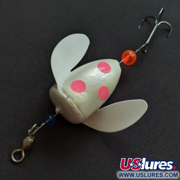 Vintage  Yakima Bait Spin-N-Glo, 1/4oz Pearl Wings - Pearl Clown fishing #20788
