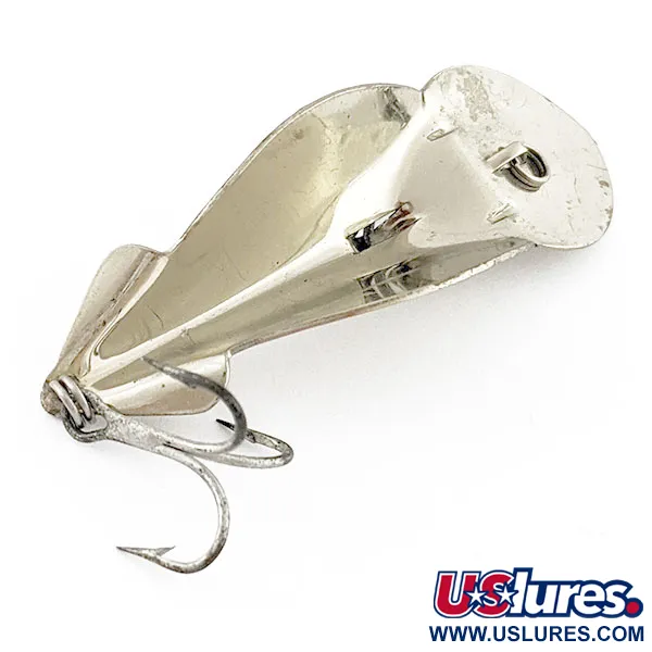 Vintage Buck Perry spoonplug, 1/3oz nickel fishing spoon #20800
