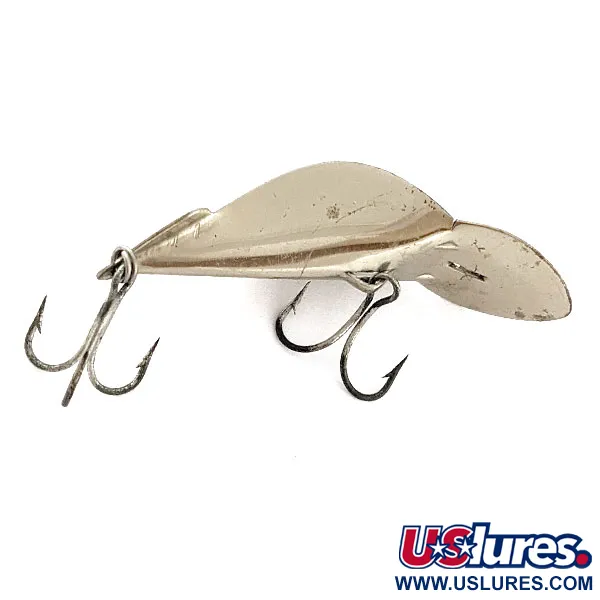 Vintage Buck Perry spoonplug, 1/3oz nickel fishing spoon #20800