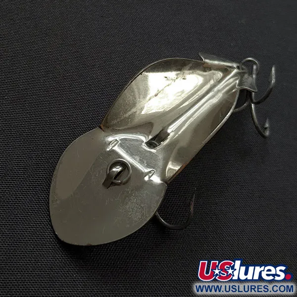Vintage Buck Perry spoonplug, 1/3oz nickel fishing spoon #20800