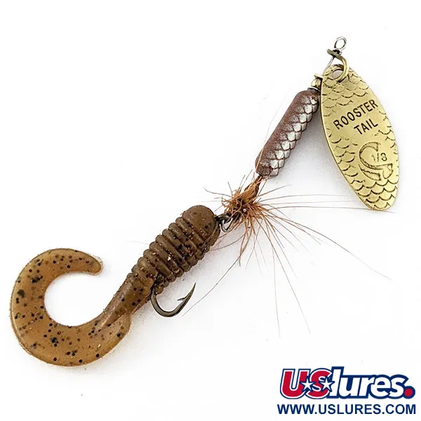 Vintage  Yakima Bait Worden’s Original Rooster Tail, 1/8oz brass spinning lure #20806