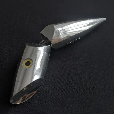 Vintage Luhr Jensen J-Plug Silver bullet, 3/4oz silver fishing lure #20821