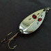 Vintage   Gibbs Two -X Ruby Eye 3, 1oz gold/nickel/red eyes fishing spoon #20824