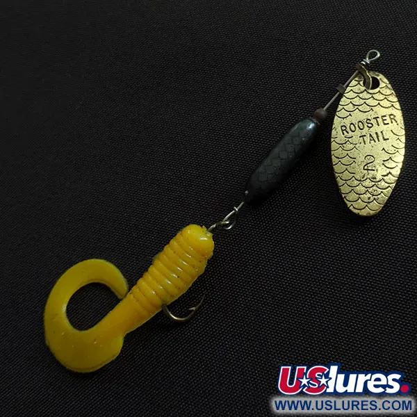 Vintage  Yakima Bait Worden’s Original Rooster Tail 2, 1/8oz brass spinning lure #20830