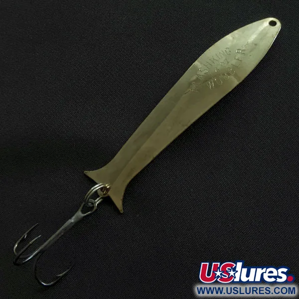 Vintage Acme Flash-King Wobbler, 1/4oz gold fishing spoon #20843