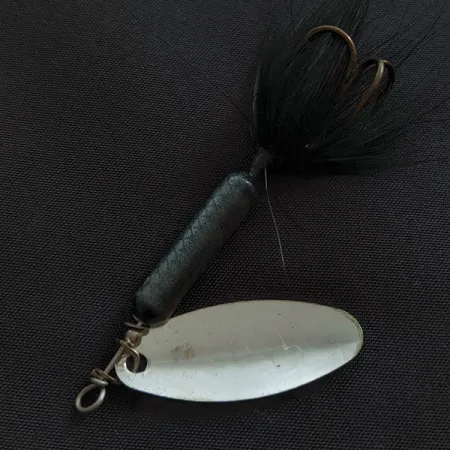 Vintage Yakima Bait Worden’s Original Rooster Tail, 1/4oz срібло/чорний spinning lure #20860
