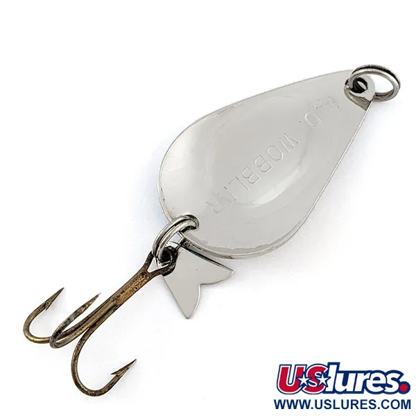 Vintage Acme K.O. Wobbler, 1/2oz nickel/blue fishing spoon #20864