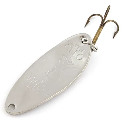 Vintage Seneca Little Cleo (Hula Girl), 1/3oz nickel/green fishing spoon #20874