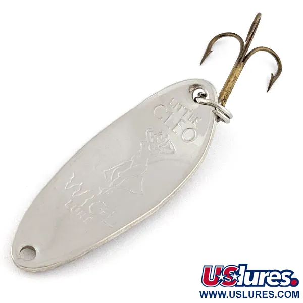 Vintage  Seneca Little Cleo (Hula Girl), 1/3oz nickel/green fishing spoon #20874