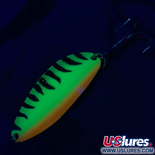 Vintage Acme Little Cleo, 2/5oz Fire tiger UV fishing spoon #20875