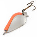Vintage  Acme K.O. Wobbler, 1/2oz nickel/orange fishing spoon #20876